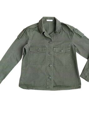 MNG Mango Military Utility Jacket – Women’s Size XS/S Olive Green Button Front